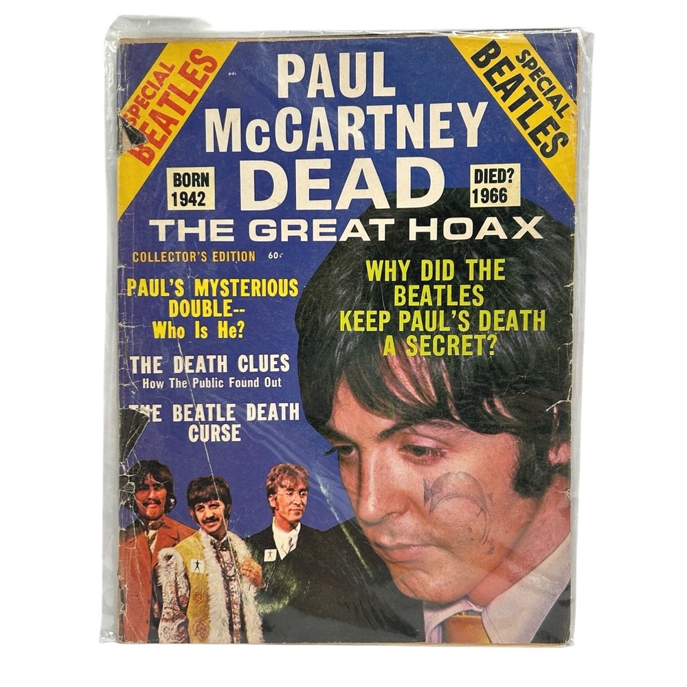 1969 Paul McCartney Dead Hoax Magazine Beatles READ AS-IS Detached Back Cover